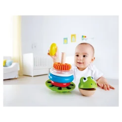 Hape Aros Apilables Sr. Rana Juguete De Madera * Preescolar