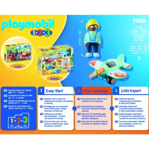 Playmobil Avion 1.2.3* Muñecos Articulados