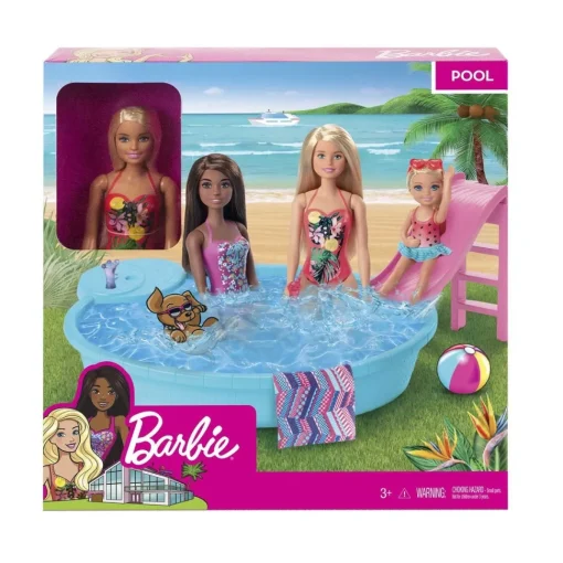 Barbie Muneca Rubia De 30 Cm Con Piscina, Tobogan Y Accesorios* Munecas Y Peluches