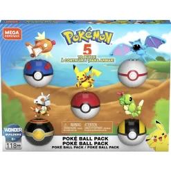 Mega Bloques De Construccion Pokemon Pack Pokeballs * Puzzles Y Construcciones