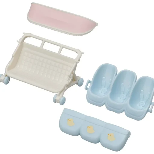 Sylvanian Families Carrito De Trillizos* Munecas Y Peluches