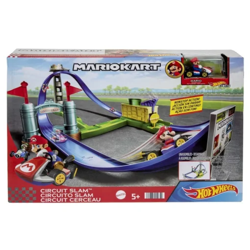 Hot Wheels Circuito Slam Pista De Coches De Juguete Con Personaje Mario Kart * Coches, Circuitos Y Radiocontrol
