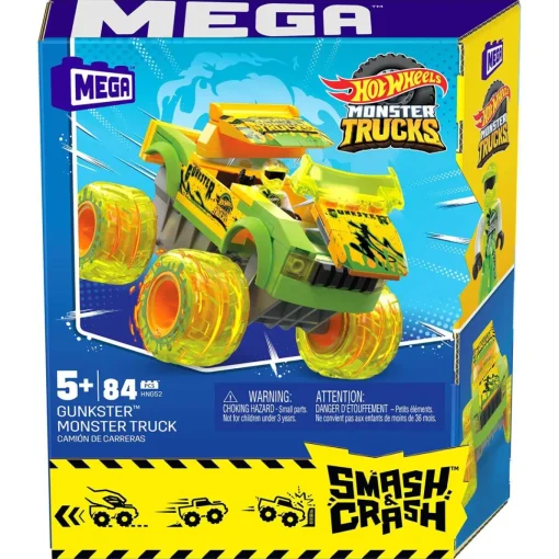 Mega Construx Coche De Bloques De Construccion Coche Monster Trucks Gunkster Hot Wheels * Puzzles Y Construcciones