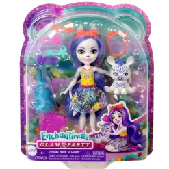 Mattel Enchantimals Muneca Con Accesorios Para Peinar Glam Party Zemirah Zebra * Munecas Y Peluches