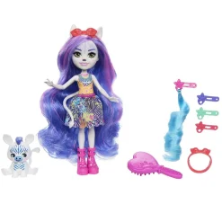 Mattel Enchantimals Muneca Con Accesorios Para Peinar Glam Party Zemirah Zebra * Munecas Y Peluches