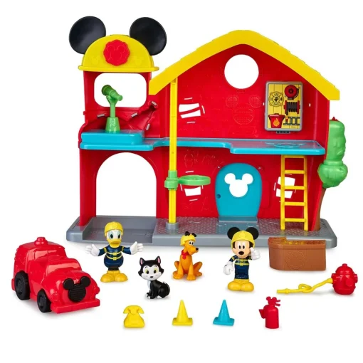 Famosa Estacion De Bomberos De Juguete Con Mickey Mouse, El Pato Donald, Figaro Y Pluto Disney * Preescolar