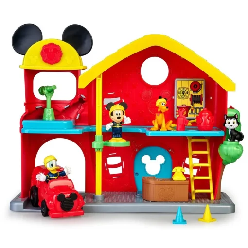 Famosa Estacion De Bomberos De Juguete Con Mickey Mouse, El Pato Donald, Figaro Y Pluto Disney * Preescolar