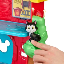 Famosa Estacion De Bomberos De Juguete Con Mickey Mouse, El Pato Donald, Figaro Y Pluto Disney * Preescolar