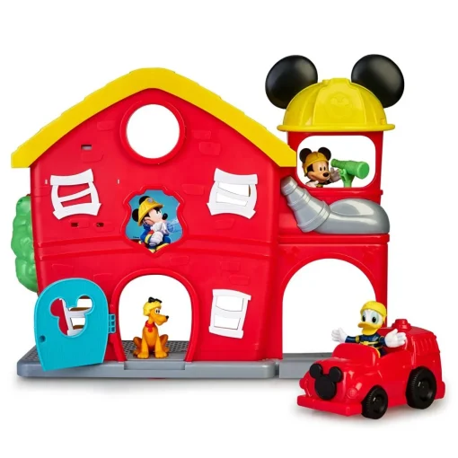 Famosa Estacion De Bomberos De Juguete Con Mickey Mouse, El Pato Donald, Figaro Y Pluto Disney * Preescolar