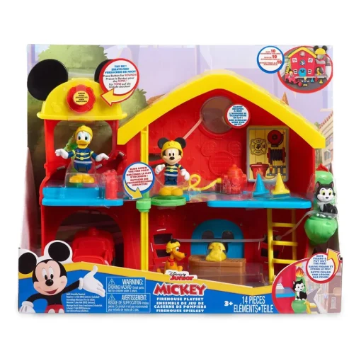 Famosa Estacion De Bomberos De Juguete Con Mickey Mouse, El Pato Donald, Figaro Y Pluto Disney * Preescolar