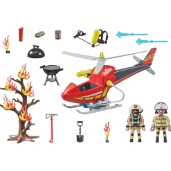 Playmobil Helicoptero De Bomberos City Action* Muñecos Articulados