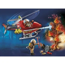 Playmobil Helicoptero De Bomberos City Action* Muñecos Articulados