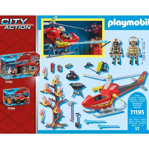 Playmobil Helicoptero De Bomberos City Action* Muñecos Articulados
