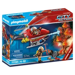 Playmobil Helicoptero De Bomberos City Action* Muñecos Articulados