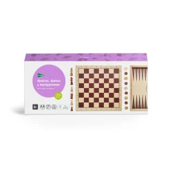 El Corte Inglés Juegos Estrategia De Madera Sostenible 3 En 1 Ajedrez, Damas Y Backgammon Con Tablero Plegable El Corte Ingles* Juegos De Mesa