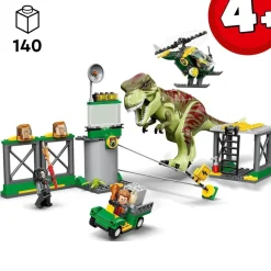 LEGO Juguete De Construccion Fuga Del Dinosaurio T. Rex Con Helicoptero Jurassic World* Puzzles Y Construcciones