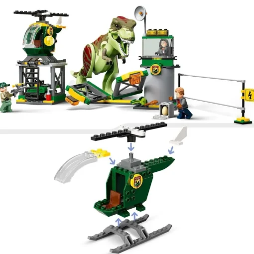 LEGO Juguete De Construccion Fuga Del Dinosaurio T. Rex Con Helicoptero Jurassic World* Puzzles Y Construcciones