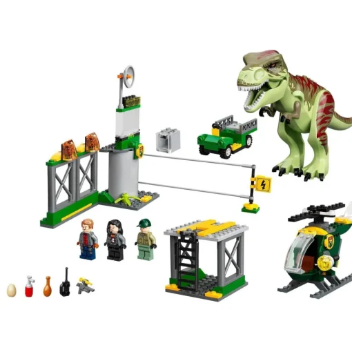LEGO Juguete De Construccion Fuga Del Dinosaurio T. Rex Con Helicoptero Jurassic World* Puzzles Y Construcciones