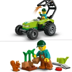LEGO Juguete De Construccion Tractor Forestal Con Remolque Y Mini Figura De Jardinero City* Puzzles Y Construcciones