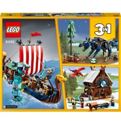 LEGO Juguete De Construccion Y Accion Barco Vikingo Y Serpiente Midgard, Casa, Dragon Y Lobo Creator 3En1* Puzzles Y Construcciones