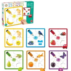 Goula Juguete De Madera Educativo 6 Puzzles De 4 Piezas Color Puzzle * Preescolar