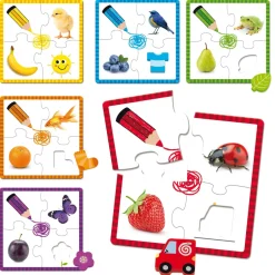 Goula Juguete De Madera Educativo 6 Puzzles De 4 Piezas Color Puzzle * Preescolar
