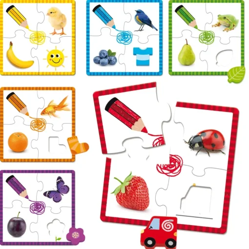 Goula Juguete De Madera Educativo 6 Puzzles De 4 Piezas Color Puzzle * Preescolar