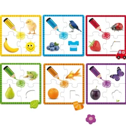 Goula Juguete De Madera Educativo 6 Puzzles De 4 Piezas Color Puzzle * Preescolar
