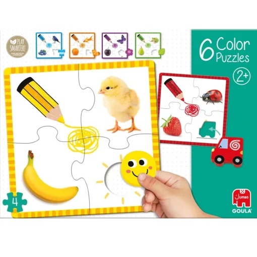 Goula Juguete De Madera Educativo 6 Puzzles De 4 Piezas Color Puzzle * Preescolar