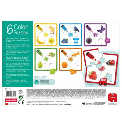 Goula Juguete De Madera Educativo 6 Puzzles De 4 Piezas Color Puzzle * Preescolar