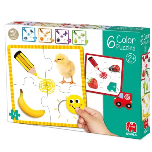 Goula Juguete De Madera Educativo 6 Puzzles De 4 Piezas Color Puzzle * Preescolar
