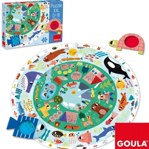 Goula Juguete De Madera Puzzle Xxl Descubre Animales * Preescolar