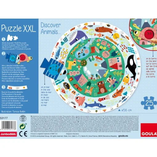 Goula Juguete De Madera Puzzle Xxl Descubre Animales * Preescolar