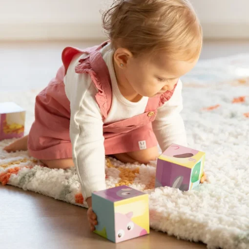 Goula Juguete Puzzle Cubico De 4 Cubos Ilustrados Con Animales De La Granja Cubic * Preescolar