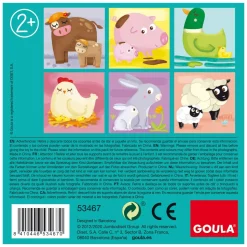 Goula Juguete Puzzle Cubico De 4 Cubos Ilustrados Con Animales De La Granja Cubic * Preescolar