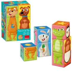 Goula Juguete Puzzle Cubico De 6 Cubos De Los Animales Match & Mix * Preescolar
