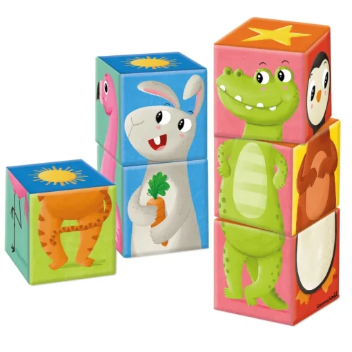 Goula Juguete Puzzle Cubico De 6 Cubos De Los Animales Match & Mix * Preescolar