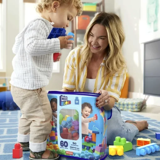Mega Bloks Juguetes Para Bebes Bolsa Clasica Con 60 Bloques De Construccion* Puzzles Y Construcciones
