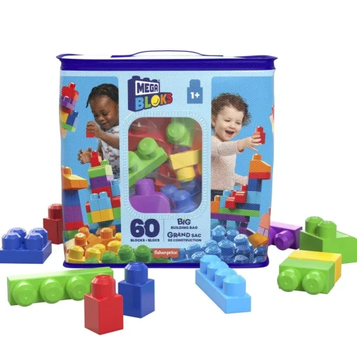 Mega Bloks Juguetes Para Bebes Bolsa Clasica Con 60 Bloques De Construccion* Puzzles Y Construcciones