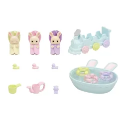 Sylvanian Families La Hora Del Bano De Los Trillizos * Munecas Y Peluches