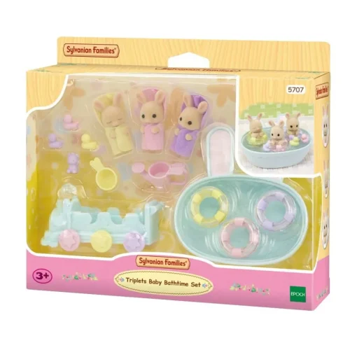 Sylvanian Families La Hora Del Bano De Los Trillizos * Munecas Y Peluches