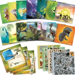 Dinos Art Libro Creativo De Pegatianas Por Numeros Cuaderno Dinosaurios Dinosart* Juegos Educativos
