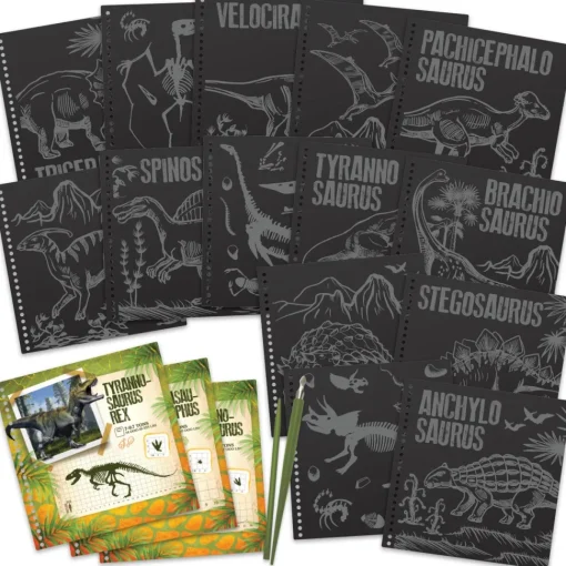 Dinos Art Libro Creativo De Rascar Y Esbozar Cuaderno Dinosaurios Dinosart* Juegos Educativos