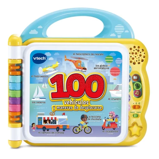 VTech Libro Educativo Mis Primeras 100 Palabras Bilingue Vehiculos Y Maneras De Desplazarse,Espanol-Ingles * Preescolar
