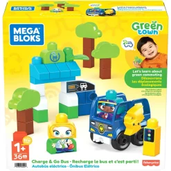 Mega Bloks Ciudad Verde Autobus Electrico, Juguete De Bloques De Construccion* Preescolar