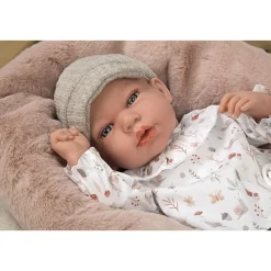 Muñecas Arias Muneca Con Peso Elegance 40 Cm Andie Gris Con Cojin Lactancia* Munecas Y Peluches