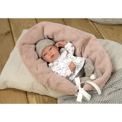 Muñecas Arias Muneca Con Peso Elegance 40 Cm Andie Gris Con Cojin Lactancia* Munecas Y Peluches