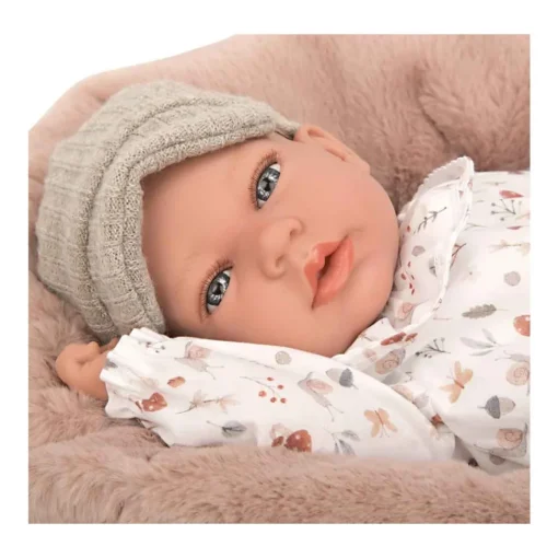 Muñecas Arias Muneca Con Peso Elegance 40 Cm Andie Gris Con Cojin Lactancia* Munecas Y Peluches