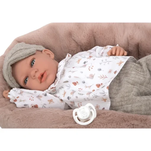 Muñecas Arias Muneca Con Peso Elegance 40 Cm Andie Gris Con Cojin Lactancia* Munecas Y Peluches