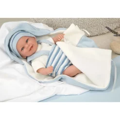 Muñecas Arias Muneca Con Peso Elegance 35 Cm Babyto Azul Con Manta* Munecas Y Peluches